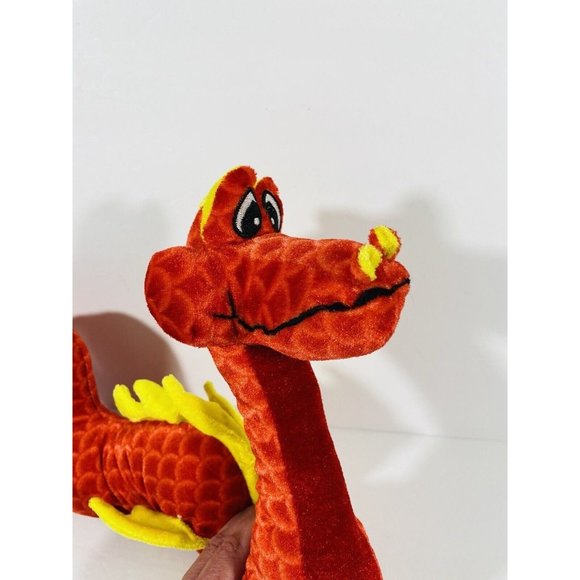 BJ Toy Company Red Sea Serpent Dragon 17” Plush Stuffed Toy Mythical Reptile - Picture 8 of 11